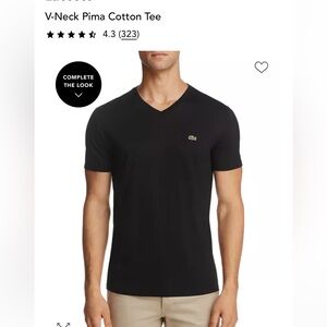 Lacoste Men's Black Short Sleeve Tee fits XL